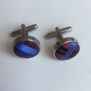Plaid cuff links
